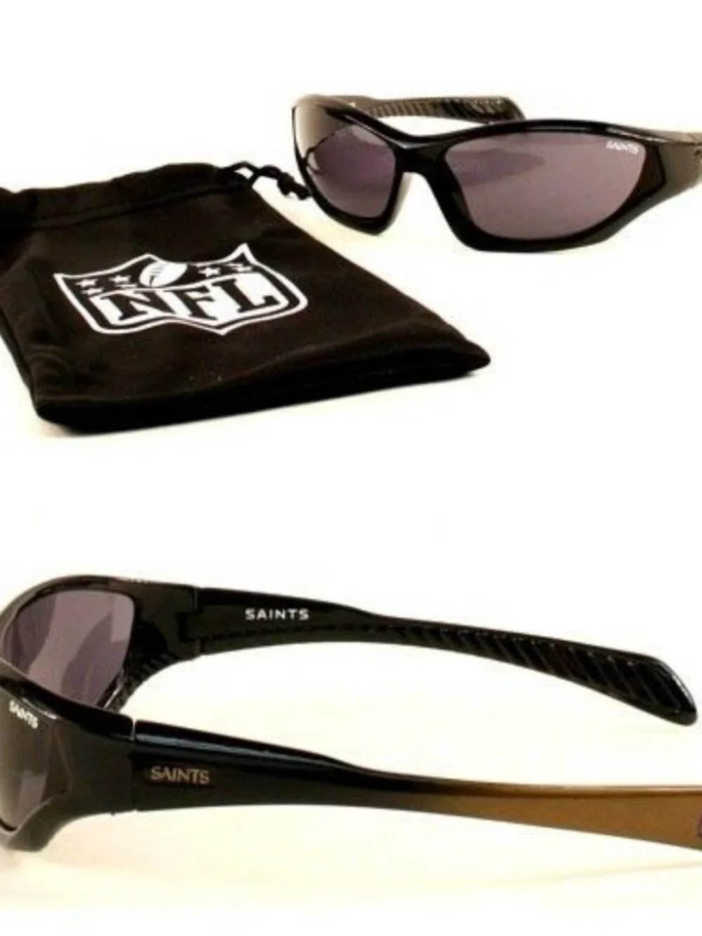 New Orleans Saints Sunglasses Youth Quake with Pouch Bag NFL Official Merch